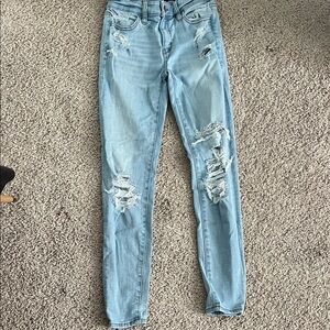 American Eagle Outfitters Light Blue Ripped Skinny Jeans